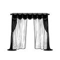 Modern Curtain Vector Icon Minimal Design Royalty Free Stock Photo