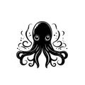 Modern Octopus Vector Logo Icon Clean Line Art Royalty Free Stock Photo