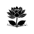 Abstract Lotus Flower on Water Minimal Vector Icon Royalty Free Stock Photo