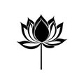 Abstract Lotus Flower on Water Minimal Vector Icon Royalty Free Stock Photo