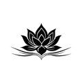Peaceful Lotus Flower Floating Vector Icon Design Royalty Free Stock Photo