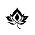 Peaceful Lotus Flower Floating Vector Icon Design Royalty Free Stock Photo