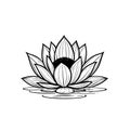 Sacred Lotus Flower Water Symbol Vector Icon Royalty Free Stock Photo