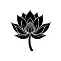 Zen Lotus Flower Floating Water Vector Icon Royalty Free Stock Photo