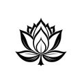 Spiritual Lotus Flower Water Ripple Vector Logo Icon Royalty Free Stock Photo
