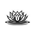 Lotus Flower Floating on Water Vector Icon Minimal Design Royalty Free Stock Photo