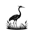 Modern Crane Bird Vector Icon Minimal Design Royalty Free Stock Photo