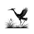 Elegant Heron Silhouette Vector Logo Icon Royalty Free Stock Photo