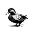 Minimalist Duck Outline Vector Icon for Nature Branding Royalty Free Stock Photo