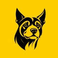 Elegant Dog Head Silhouette Vector Icon Minimal Style Royalty Free Stock Photo