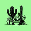 Succulent Pot Vector Icon Minimalist Botanical Design Royalty Free Stock Photo