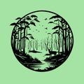 Coastal Mangrove Forest Wildlife Vector Logo Icon Royalty Free Stock Photo