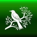 Cute Bird Sitting on Tree Branch Vector Illustration for Nature Design Royalty Free Stock Photo