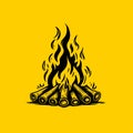 Modern Bonfire Vector Symbol Simple Outline Illustration Royalty Free Stock Photo