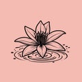 Symmetrical Lotus Flower Vector Artwork for Spa Branding and Meditation Royalty Free Stock Photo
