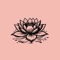 Stylized Lotus Flower Vector Icon for Yoga Wellness and Calm Design Royalty Free Stock Photo