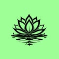 Minimalist Lotus Flower Vector Illustration Symmetrical Bloom on Water Royalty Free Stock Photo