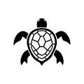 Tribal Ocean Turtle Symbol Minimal Black And White Royalty Free Stock Photo