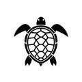 Stylized Sea Turtle Tattoo Icon Bold Line Art Royalty Free Stock Photo