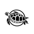 Tribal Sea Turtle Vector Black And White Tattoo Design Royalty Free Stock Photo
