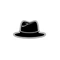 Hat Vector Black And White Minimal Line Art Illustration Royalty Free Stock Photo