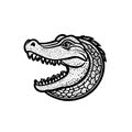 Alligator Head Line Art Mascot Logo Vector Illustration Royalty Free Stock Photo