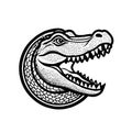 Crocodile Head Mascot Logo Fierce Vector Graphic Royalty Free Stock Photo