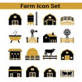 Agriculture Icons Collection Monochrome Vector Graphic Royalty Free Stock Photo
