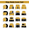 Minimal Hay Bale Icons For Farm Website Vector Royalty Free Stock Photo