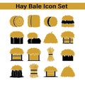 Hay Bale Icon Set Vector Black And White Minimal Illustration Royalty Free Stock Photo