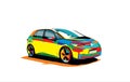 Colorful Volkswagen ID3 drawing