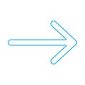 eps10 blue vector right arrow line icon