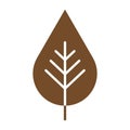 eps10 brown vector leaf solid icon