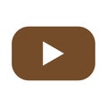 eps10 brown vector play button solid icon