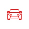 eps10 Car front line art icon. Simple outline style symbol.