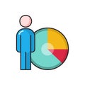 Chart vector flat color icon Royalty Free Stock Photo