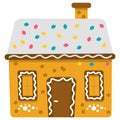Gingerbread House  Gift Isolated Vector icon Royalty Free Stock Photo