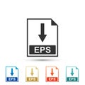 EPS file document icon. Download EPS button icon isolated on white background. Set elements in colored icons Royalty Free Stock Photo