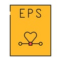 eps file format document icon color illustration