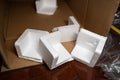 EPS foam in a cardboard box