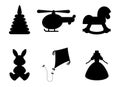 set of toys for children\'s vector silhouette\'s