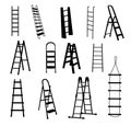 ladders silhouettes Royalty Free Stock Photo
