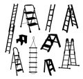 ladders silhouettes Royalty Free Stock Photo