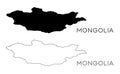 Mongolia map silhouette