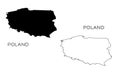 Poland map silhouette Royalty Free Stock Photo