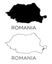 Romania map silhouette Royalty Free Stock Photo