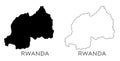 Rwanda map silhouette Royalty Free Stock Photo