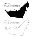 United Arab Emitates map silhouette Royalty Free Stock Photo