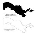 Uzbekistan map silhouette Royalty Free Stock Photo