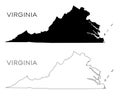 Virginia map silhouette Royalty Free Stock Photo